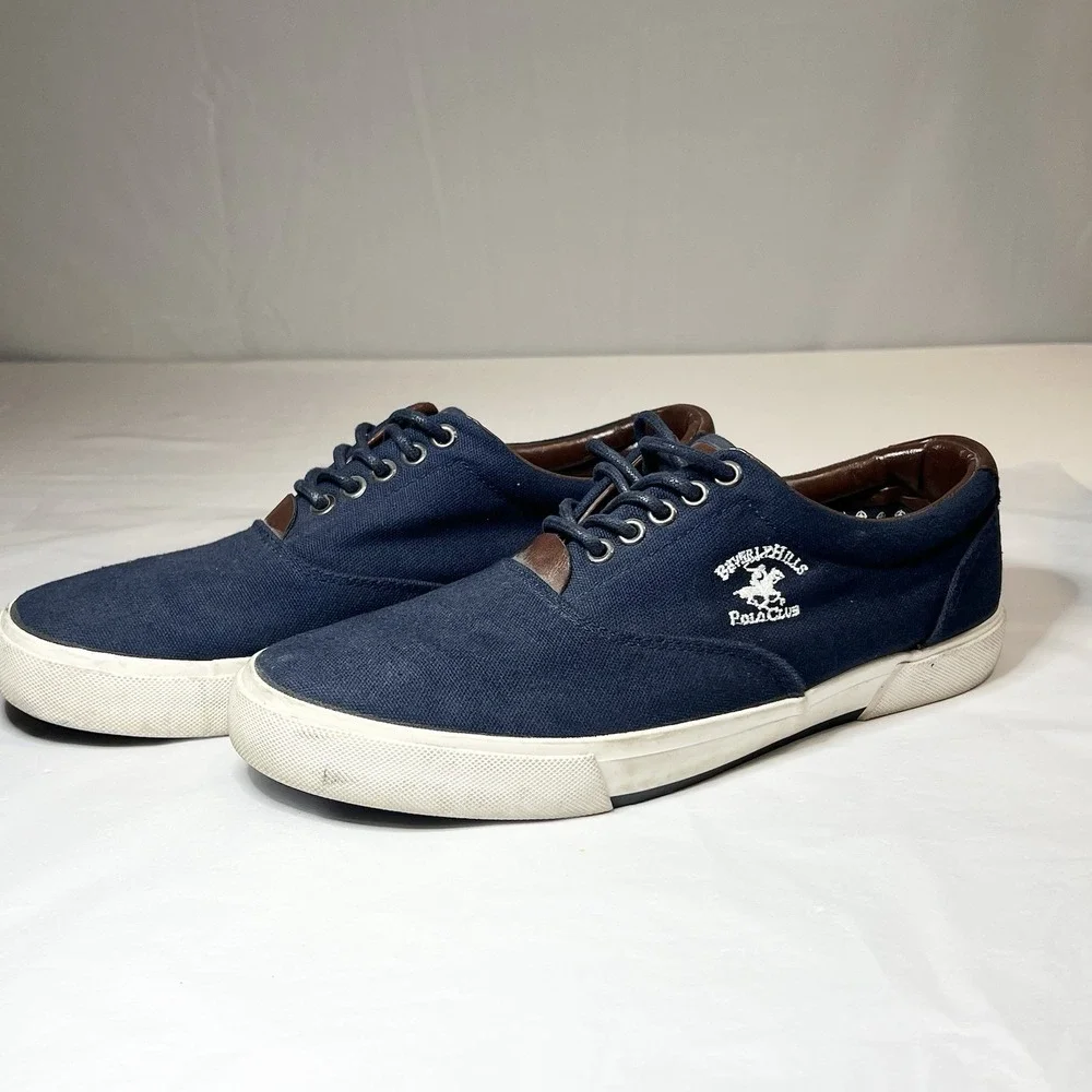 Beverly Hills Polo Club Men's Cody BP91309 Blue Leather Sneaker Shoes Size 9.5